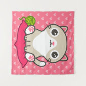 Niedliche Kitty Illustration Wandteppich (Vorderseite (Horizontal))
