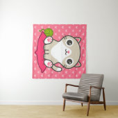 Niedliche Kitty Illustration Wandteppich (Beispiel (Horizontal))