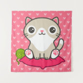 Niedliche Kitty Illustration Wandteppich (Vorderseite)