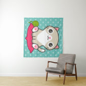 Niedliche Kitty Illustration Wandteppich (Beispiel (Horizontal))