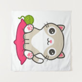 Niedliche Kitty Illustration Wandteppich (Vorderseite (Horizontal))