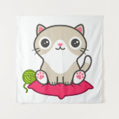 Niedliche Kitty Illustration Wandteppich (Vorderseite)
