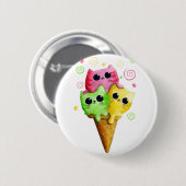 Niedliche Kitty-Katzen-Eiscreme Button (Vorne & Hinten)