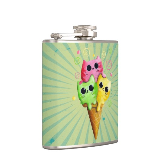 Niedliche Kitty-Katzen-Eiscreme Flachmann (Rechts)