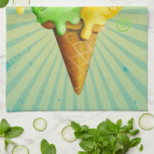 Niedliche Kitty-Katzen-Eiscreme Geschirrtuch (Gefaltet)