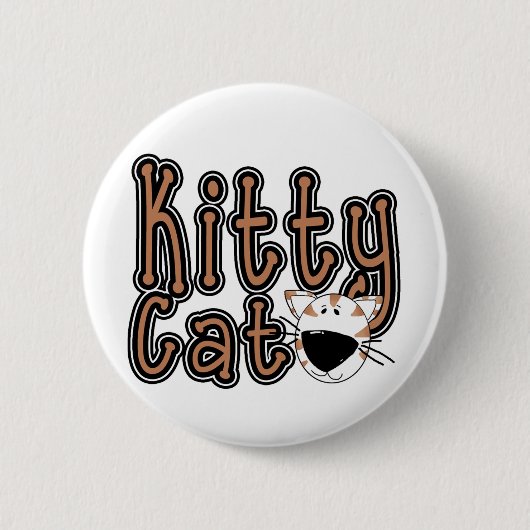 Niedliche Kitty-Katzen-T-Shirts und Geschenke Button (Vorderseite)