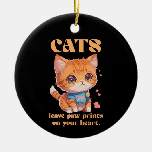 niedliche Kitty-Liebe Keramik Ornament (Vorne)