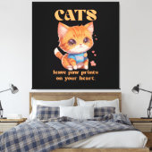 niedliche Kitty-Liebe Leinwanddruck (Insitu (Schlafzimmer))
