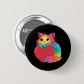 Niedliche Kitty mit Red Heart Button (Vorne & Hinten)