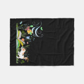 Niedliche Kitty Reading im Garten Fleece Blanket (Vorderseite (Horizontal))