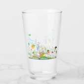 Niedliche Kitty Reading im Garten Glas (Rückseite)