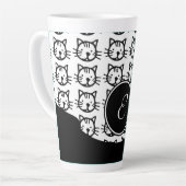 Niedliche Kitty (schwarz, weiß und rosa) Milchtasse (Linke Ecke)