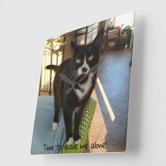 Niedliche Kitty-Uhr Quadratische Wanduhr (Winkel)