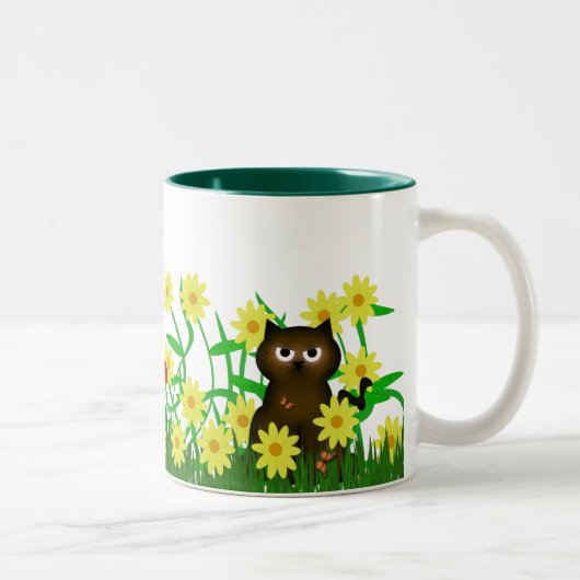 Niedliche Kitty-und Froggy-Freund-Tasse Zweifarbige Tasse (Rechts)