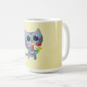 Niedliche Kittykatze und -Blumen Kaffeetasse (VorderseiteRechts)