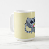Niedliche Kittykatze und -Blumen Kaffeetasse (Vorderseite Links)