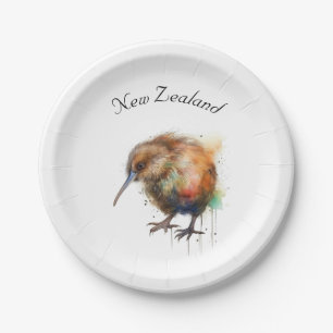 Niedliche Kiwi aus Neuseeland anpassbar Pappteller