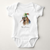 Niedliche Kiwi Bird in Christmas Elf Hat, Brauch Baby Strampler (Vorderseite)