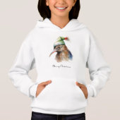 Niedliche Kiwi Bird in Christmas Elf Hat, Brauch Hoodie (Vorderseite)