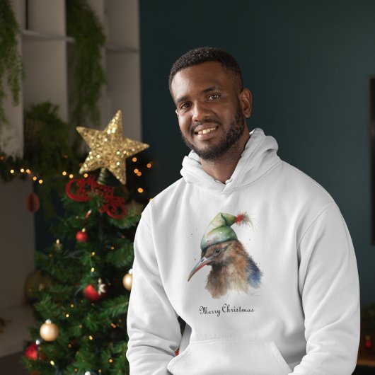 Niedliche Kiwi Bird in Christmas Elf Hat, Brauch Hoodie