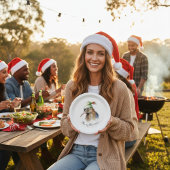 Niedliche Kiwi Bird in Christmas Elf Hat, Brauch Pappteller