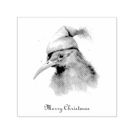 Niedliche Kiwi Bird in Christmas Elf Hat, Brauch Permastempel