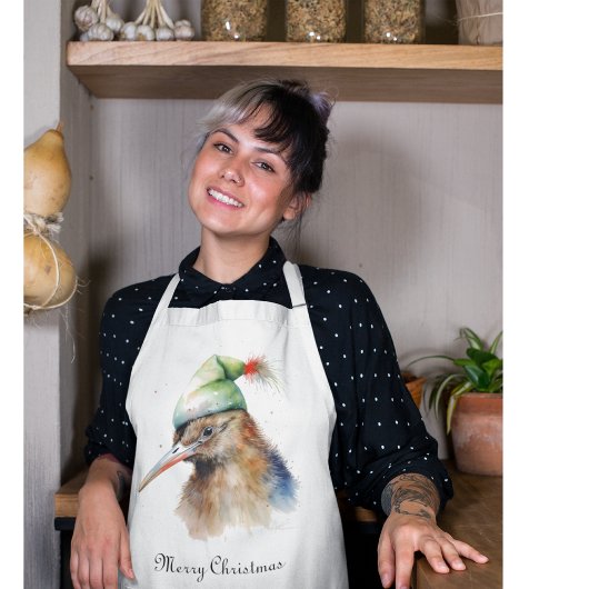 Niedliche Kiwi Bird in Christmas Elf Hat, Brauch Schürze