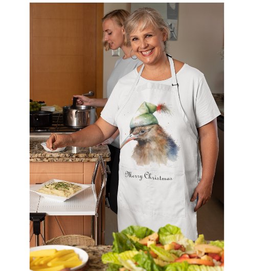 Niedliche Kiwi Bird in Christmas Elf Hat, Brauch Schürze