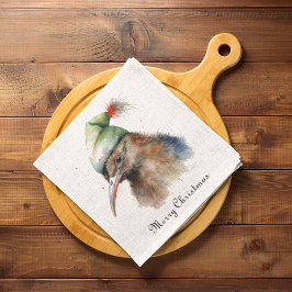 Niedliche Kiwi Bird in Christmas Elf Hat, Brauch Serviette
