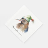 Niedliche Kiwi Bird in Christmas Elf Hat, Brauch Serviette (Ecke)