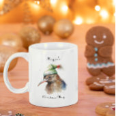 Niedliche Kiwi Bird in Christmas Elf Hat, Brauch Zweifarbige Tasse