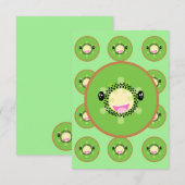 Niedliche Kiwi-Fruchtkawaii Dankeskarte (Vorne/Hinten)