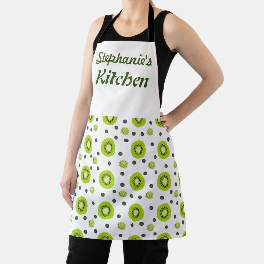 Niedliche Kiwi Fruit Women's Customizable Schürze (InSitu)