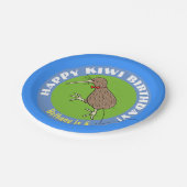 Niedliche Kiwi Vogel Geburtstagsschild Cartoon Pappteller (Schrägansicht)