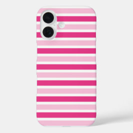 Niedliche, klassische rosa und weiße Streifen iPhone 16 Hülle