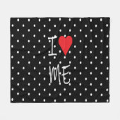 Niedliche klassische Schwarz-weiße Polka Dot Red H Fleecedecke (Vorderseite (Horizontal))