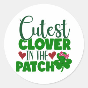 Niedliche Klee im Patch 🍀 🌿 Runder Aufkleber