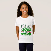 Niedliche Klee im Patch - St. Patrick's Day T-Shirt (Vorne ganz)