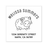 Niedliche Klein-Schafe-Ram-Arch-Adresse Permastempel (Design)