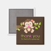 Niedliche Kleine Affe Mädchen Danke Magnet (Vorderseite/Rückseite)
