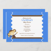 Niedliche kleine Affen Kinderdusche Einladung (Vorne/Hinten)