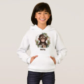 niedliche kleine Affen nennen Mädchen Hoodie (Vorne ganz)