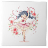 Niedliche kleine Ballerina Fliese (Vorderseite)