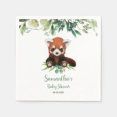 Niedliche kleine Bären Red Panda Baby Dusche Grüne Serviette (Vorderseite)