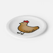 niedliche kleine Bauernhofhuhnhenne Pappteller (Schrägansicht)