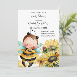 Niedliche Kleine Bee Baby Dusche Einladung