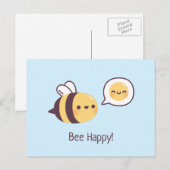 Niedliche Kleine Biene Doodle Bee Happy Postkarte (Vorne/Hinten)