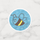 Niedliche Kleine Biene Flying Blue Wassercolor Bab Konfetti (Klein Vorderseite)