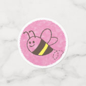 Niedliche Kleine Biene Flying Pink Aquarell Kinder Konfetti (Klein Vorderseite)
