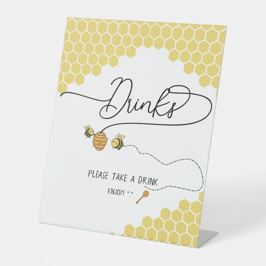 Niedliche Kleine Bienen Honeycomb Babydusche Geträ Sockelschild (Vorderseite)